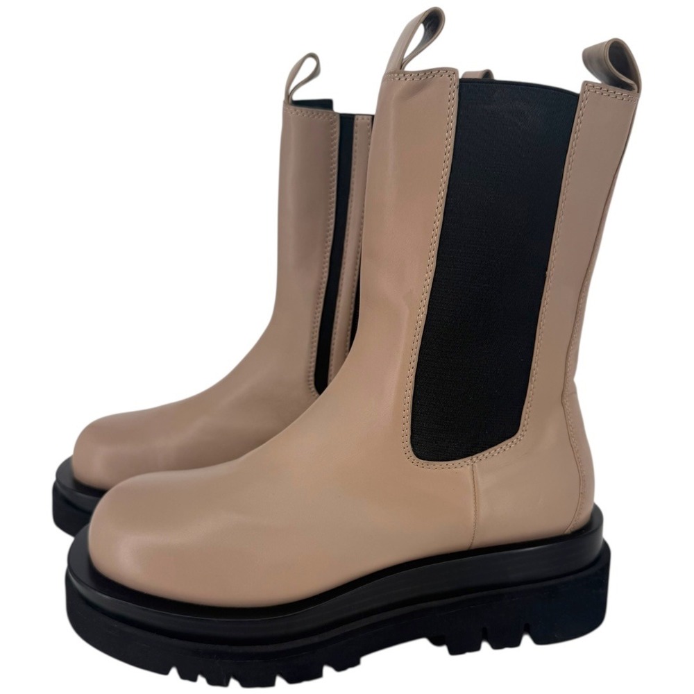Jeffrey Campbell Cream and Black Ankle Booties